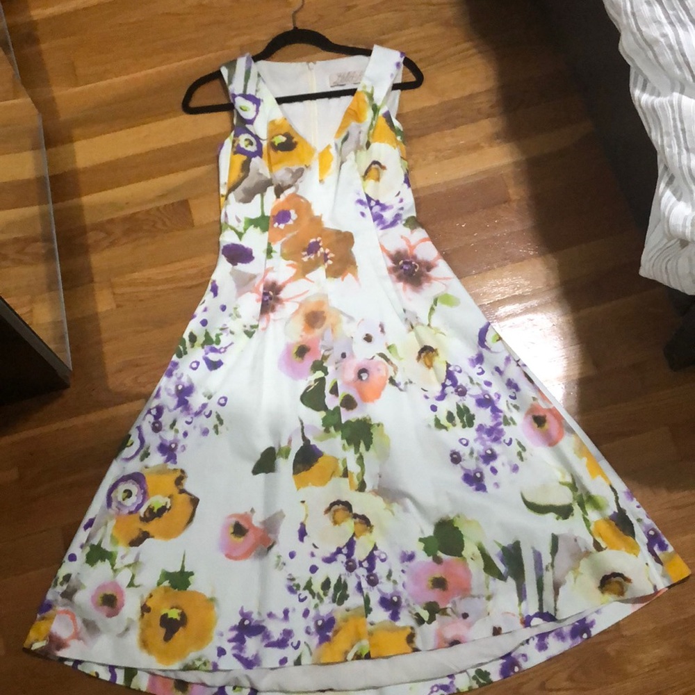 Lela Rose floral cotton dress